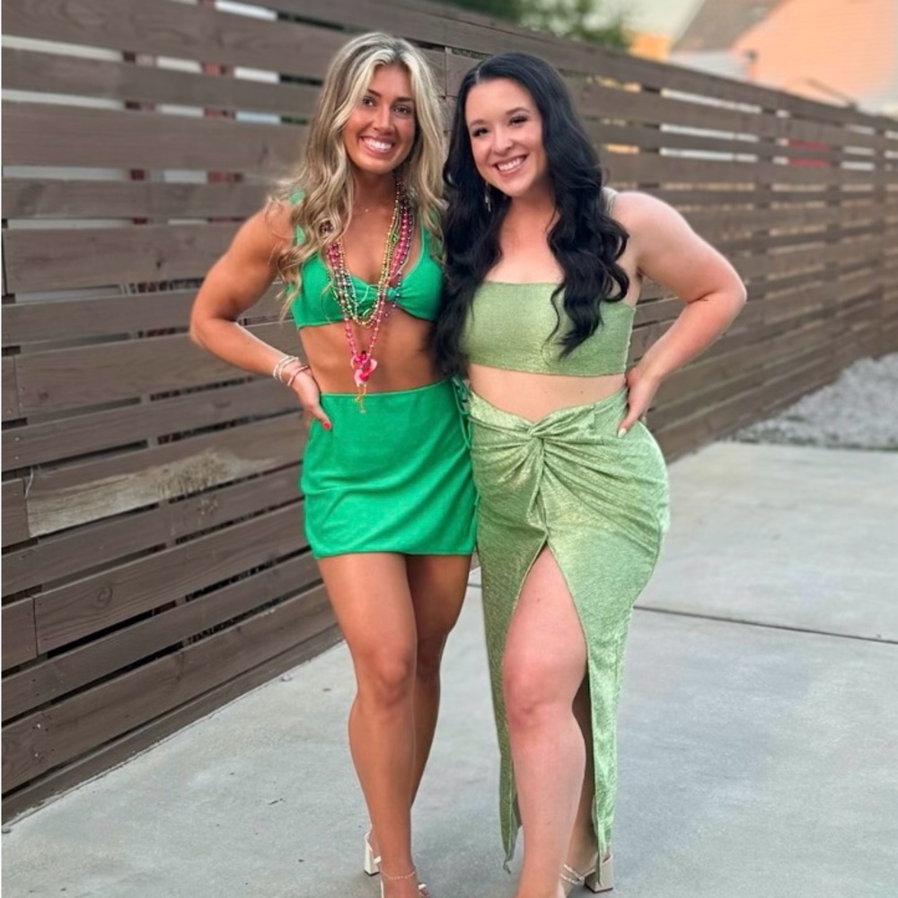 Sparkly green two piece set